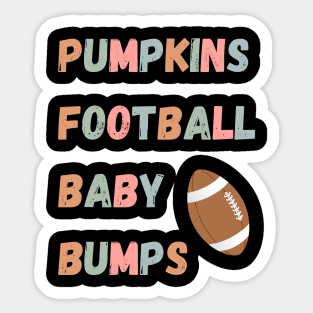 Pumpkins Football baby bumps. Halloween, Maternity Pregnancy Announcement. Sticker